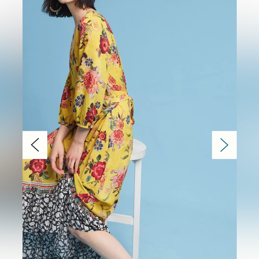 FARM RIO floral Yellow Dress